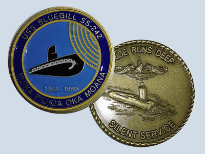 USS Bluegill SS 242 Challenge Coin — Design 38