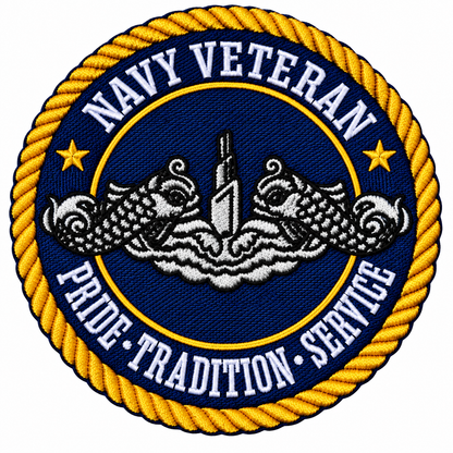 NAVY VETERAN SUBMARINE silver DOLPHINS PATCH