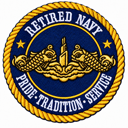 RETIRED NAVY SUBMARINE  Gold DOLPHINS PATCH
