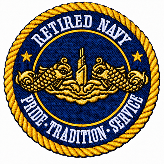 RETIRED NAVY SUBMARINE  Gold DOLPHINS PATCH