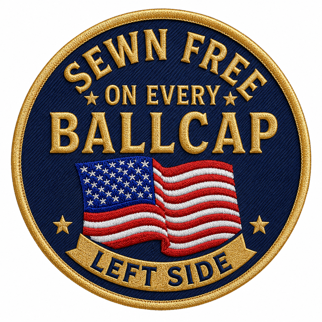 FREE left-side American flag embroidery included with every ballcap