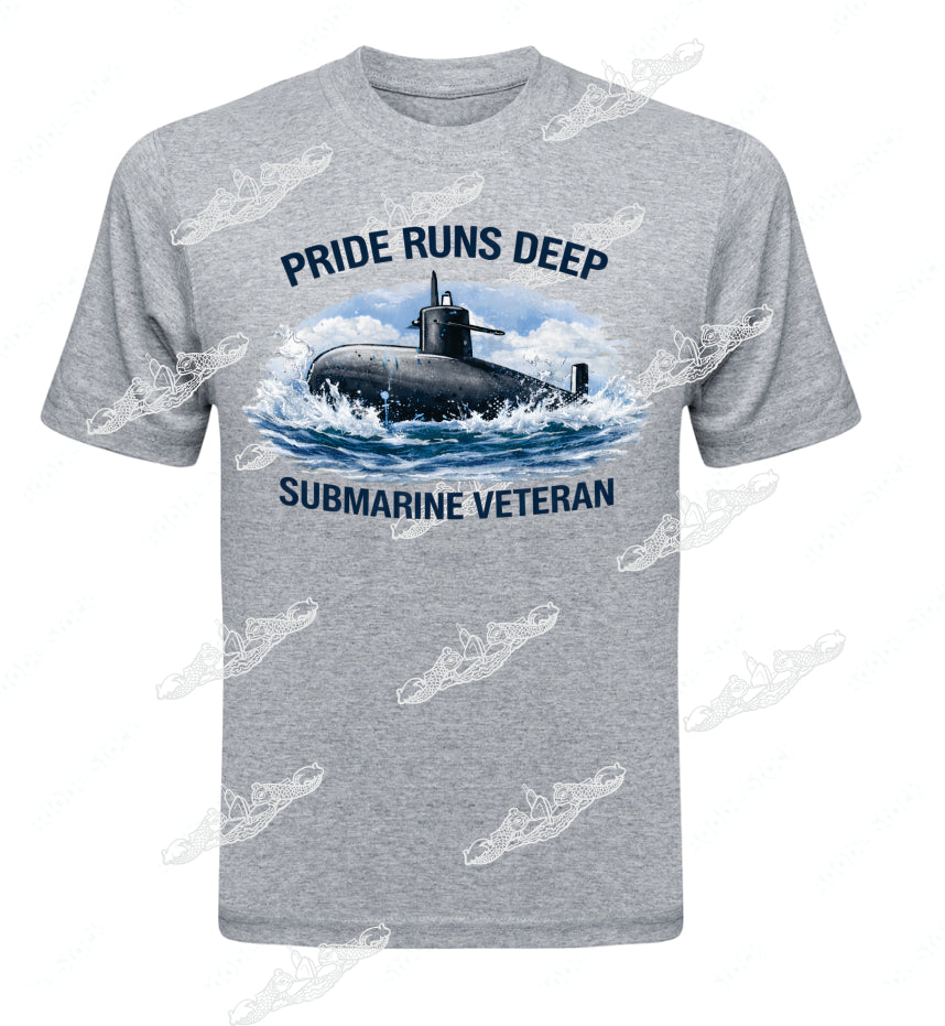 Pride Runs Deep - Sub Veterans Submarine & Waves - Clothing