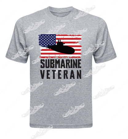 Submarine Veteran Distressed Flag & Submarine  :  Clothing (Great with added Boat text)