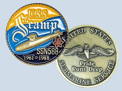 USS Scamp SSN 588 Challenge Coin