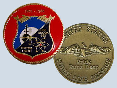 USS Snook SSN 592 Challenge Coin