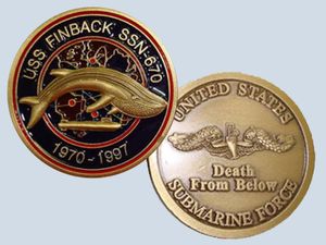 USS Finback SSN 670 Challenge Coin
