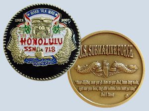 USS Honolulu SSN 718 Challenge Coin