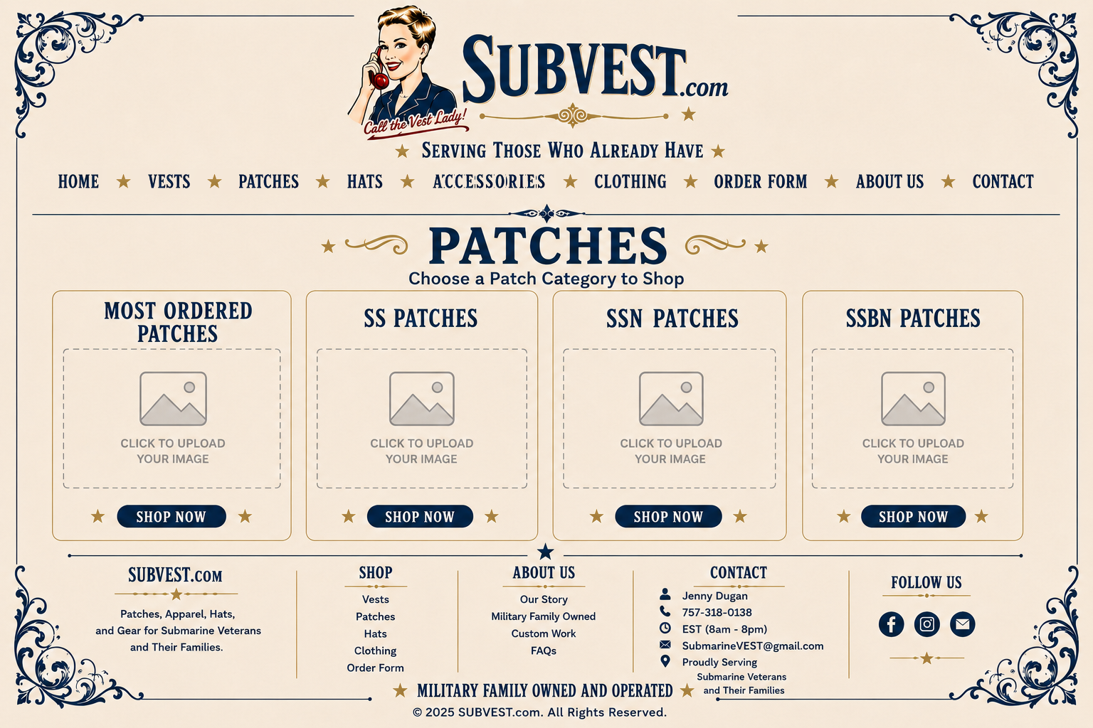 SUBVEST Patches — choose Most Ordered, SS, SSN, or SSBN patches